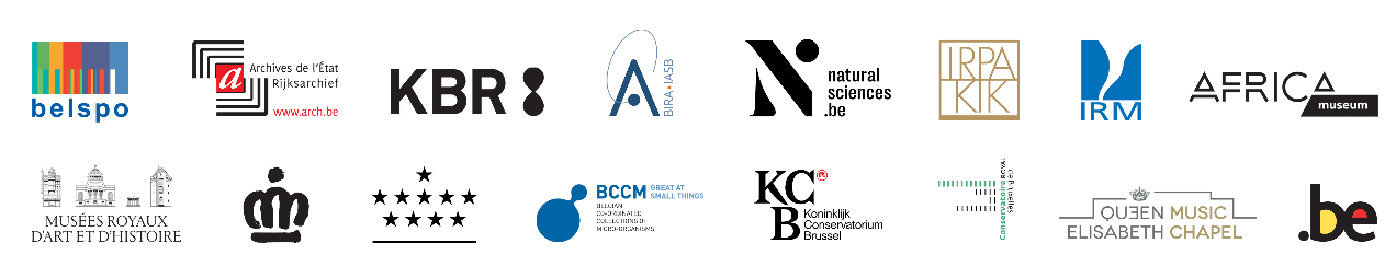 Logos de BELSPO, des Établissements scientifiques fédéraux et des partenaires